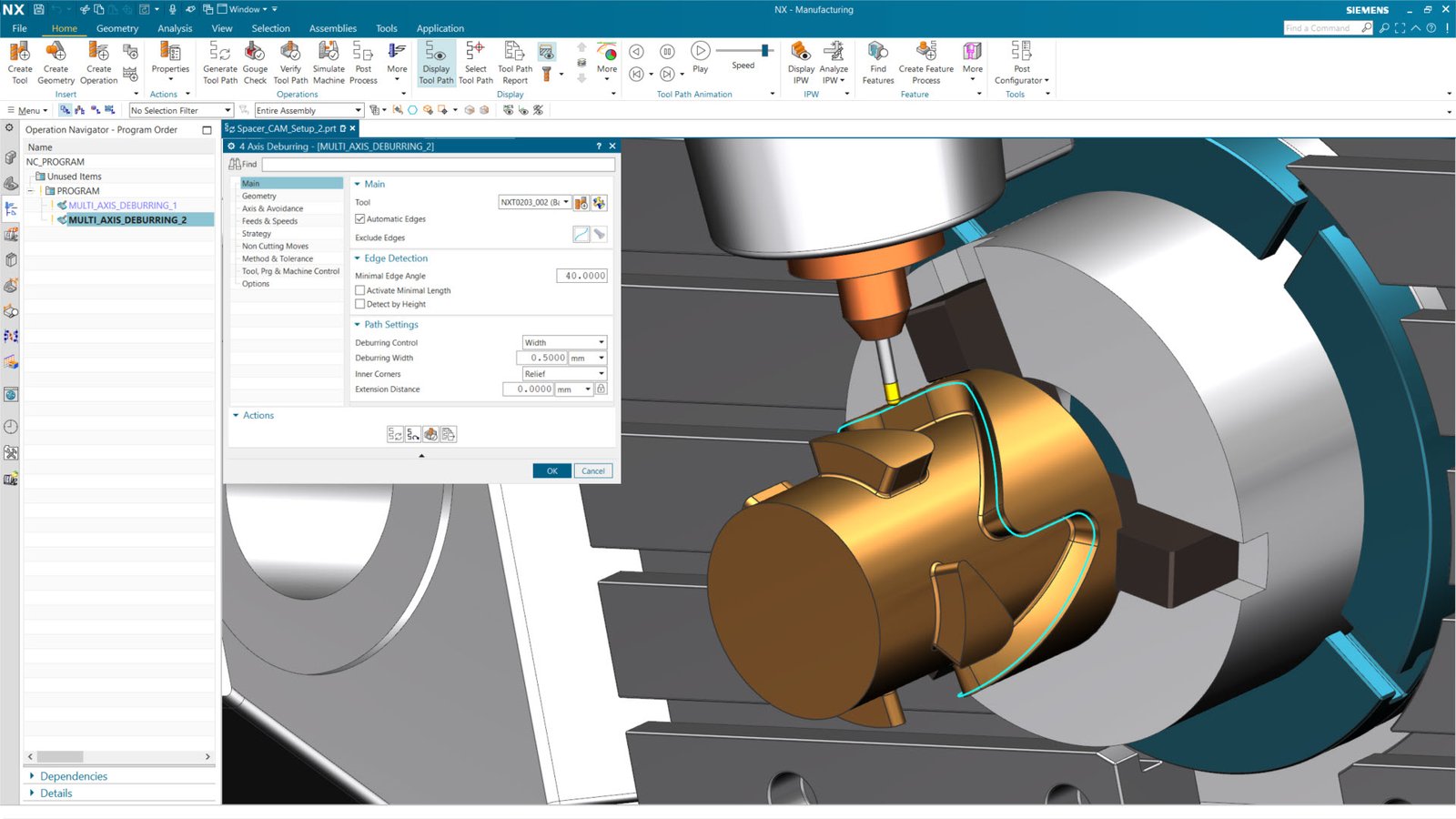 SIEMENS NX Multi Axis Deburring